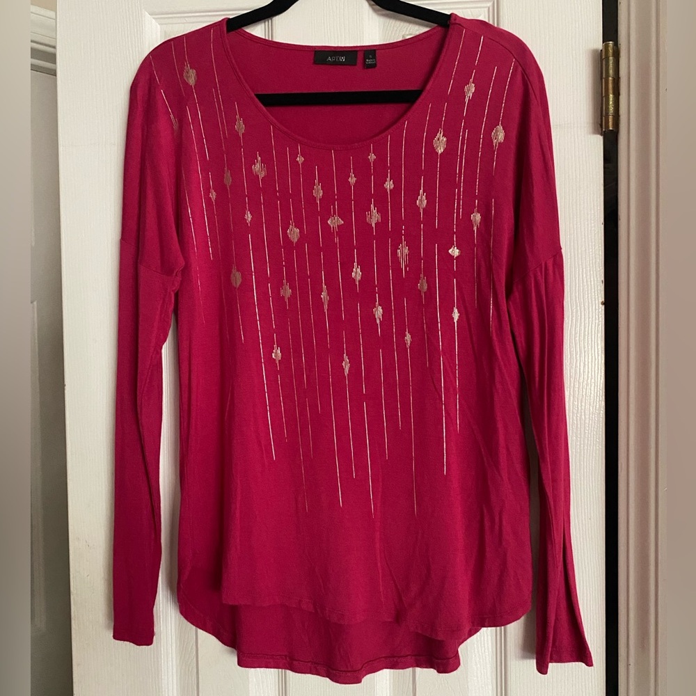 Apt. 9 Pink LS with Silver detail